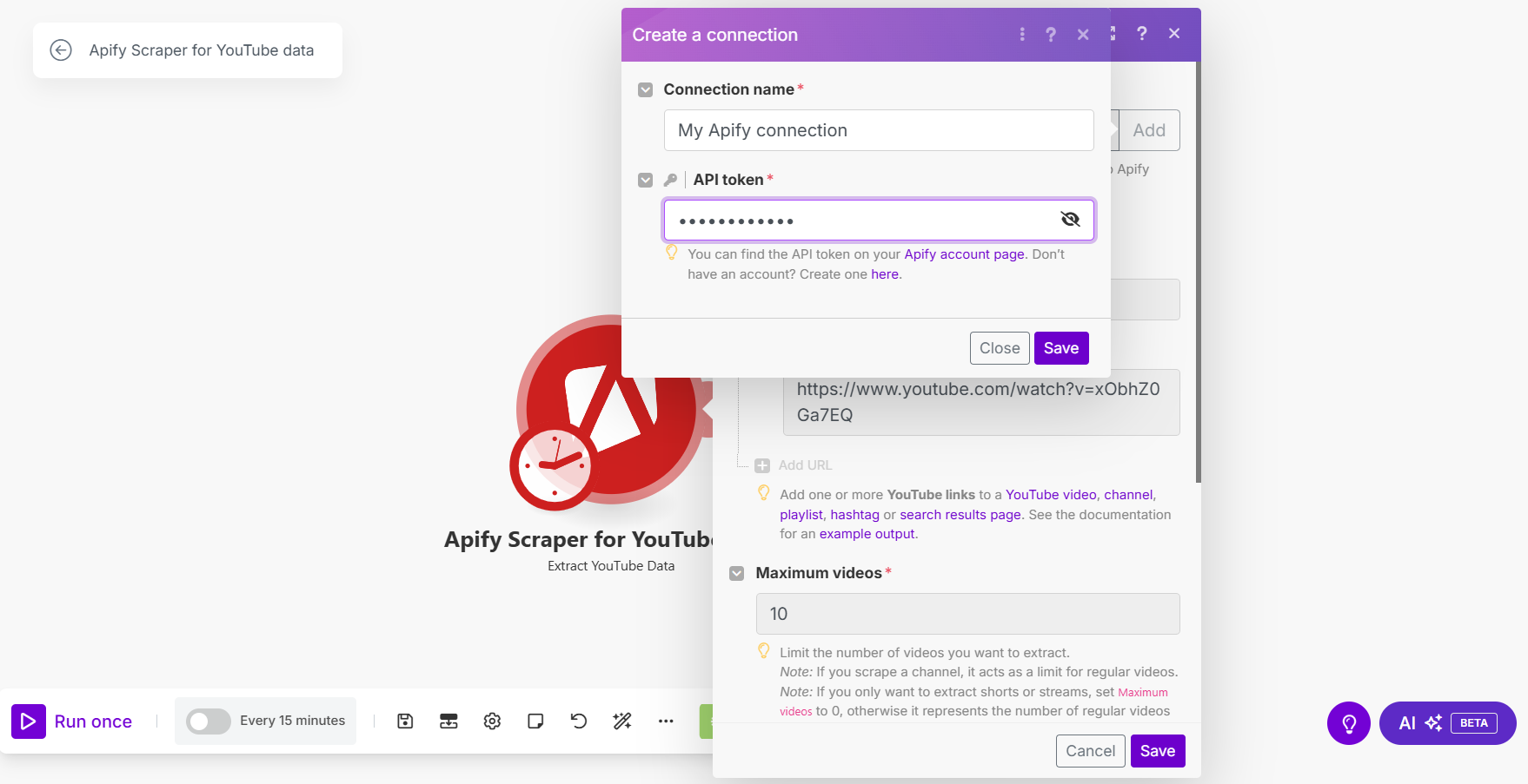 Make API token